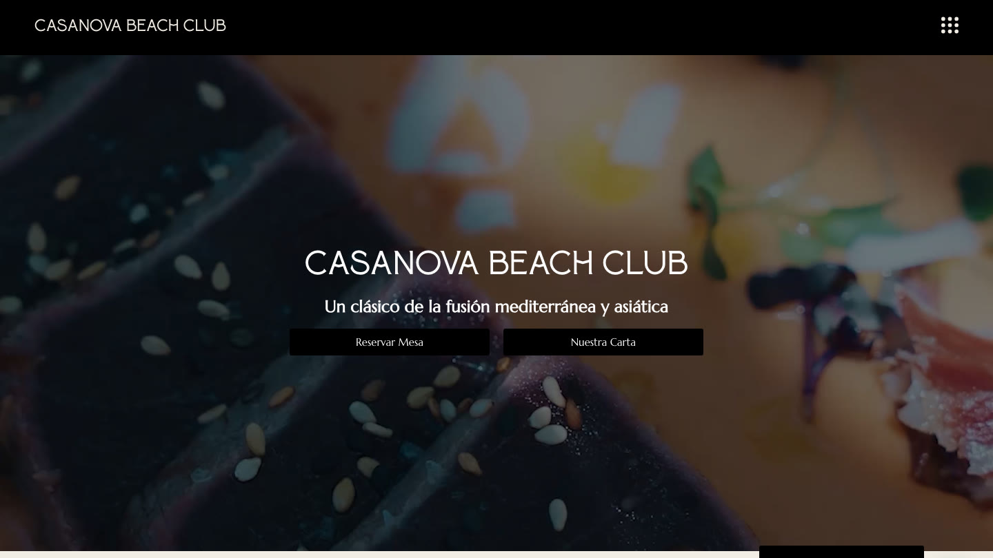 Captura de la web de Casanova Beach Club