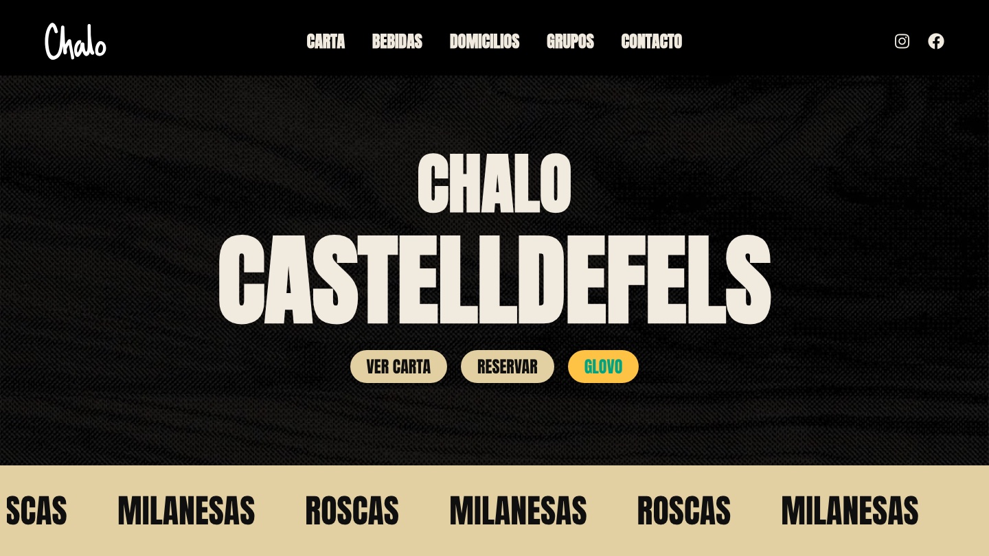 Captura de la página de inicio de Chalo en chalo.cat