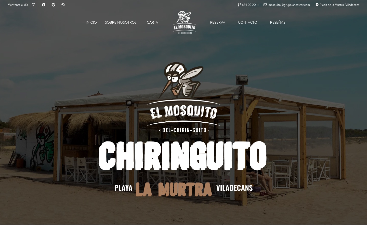 Captura de la página de inicio de El Mosquito