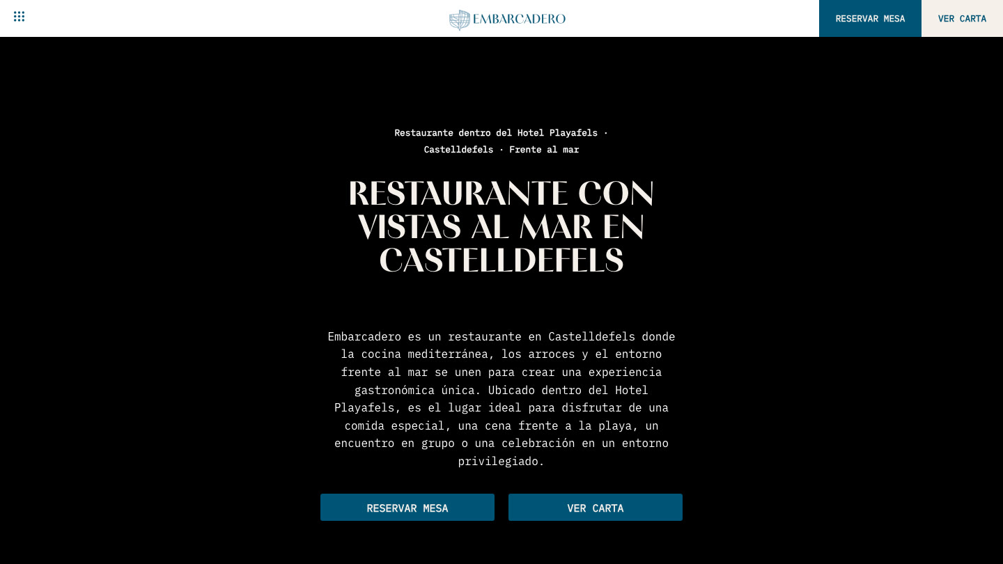Captura de la web de Embarcadero Restaurant
