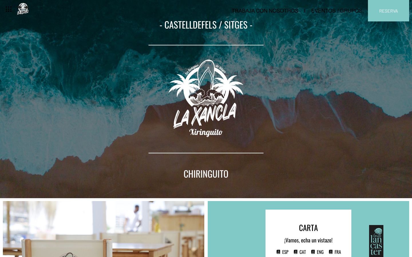 Captura de la página de inicio de La Xancla