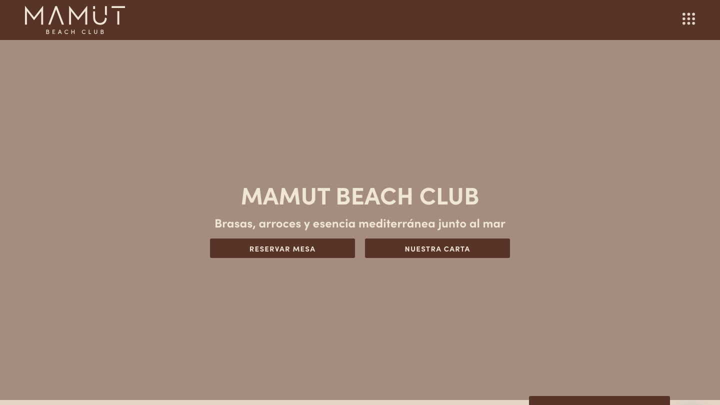 Captura de la web de Mamut Beach Club